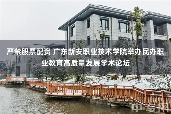 严禁股票配资 广东新安职业技术学院举办民办职业教育高质量发展学术论坛